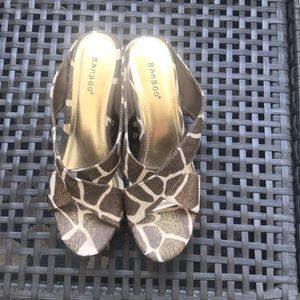 Brown and gold sandals